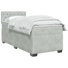 Boxspringbed met matras Lichtgrijs 100 x 200 cm Fluweel