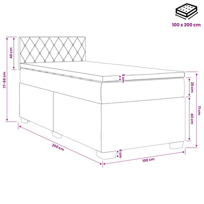 Boxspringbed met matras Roze 100 x 200 cm Fluweel