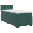 Boxspringbed met matras 100x200 cm donkergroen fluweel
