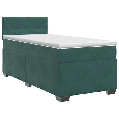 Boxspringbed met matras Donkergroen 100 x 200 cm Fluweel
