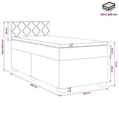 Boxspringbed met matras Donkergroen 100 x 200 cm Fluweel