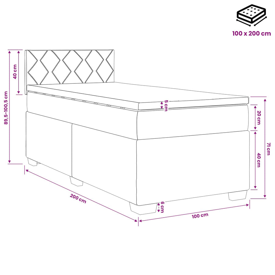 Boxspringbed met matras Donkergroen 100 x 200 cm Fluweel