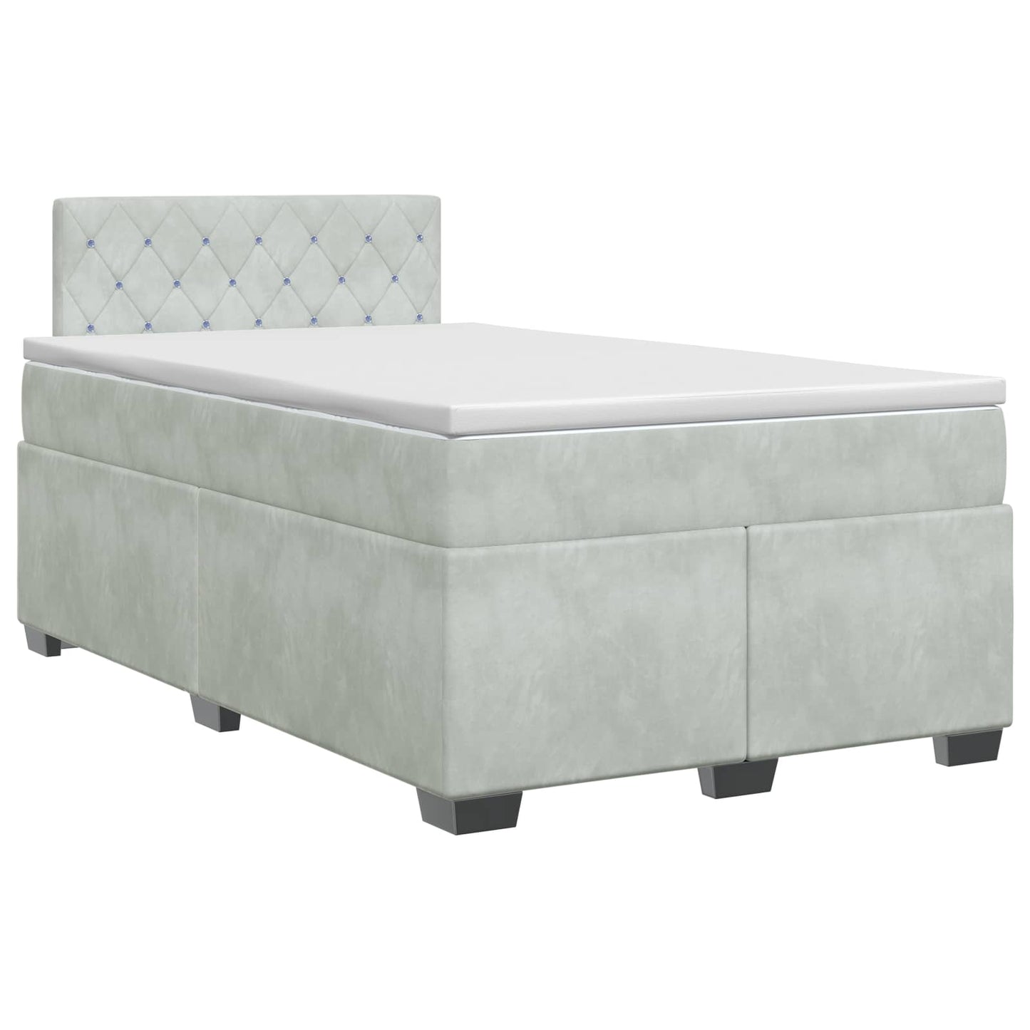 Boxspringbed met matras Lichtgrijs 120 x 190 cm Fluweel