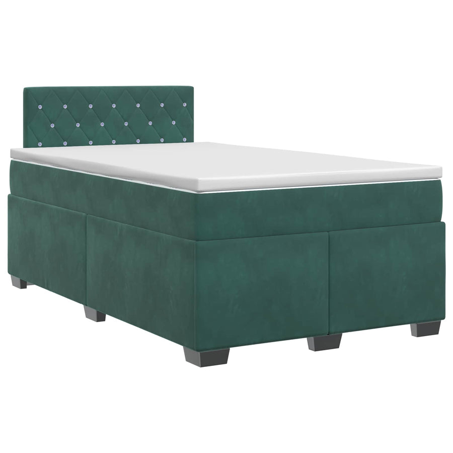 Boxspringbed met matras Donkergroen 120 x 190 cm Fluweel