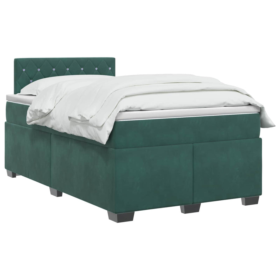 Boxspringbed met matras Donkergroen 120 x 190 cm Fluweel