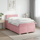 Boxspringbed met matras 120 x 190 cm roze fluweel
