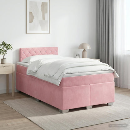 Boxspringbed met matras Roze 120 x 190 cm Fluweel
