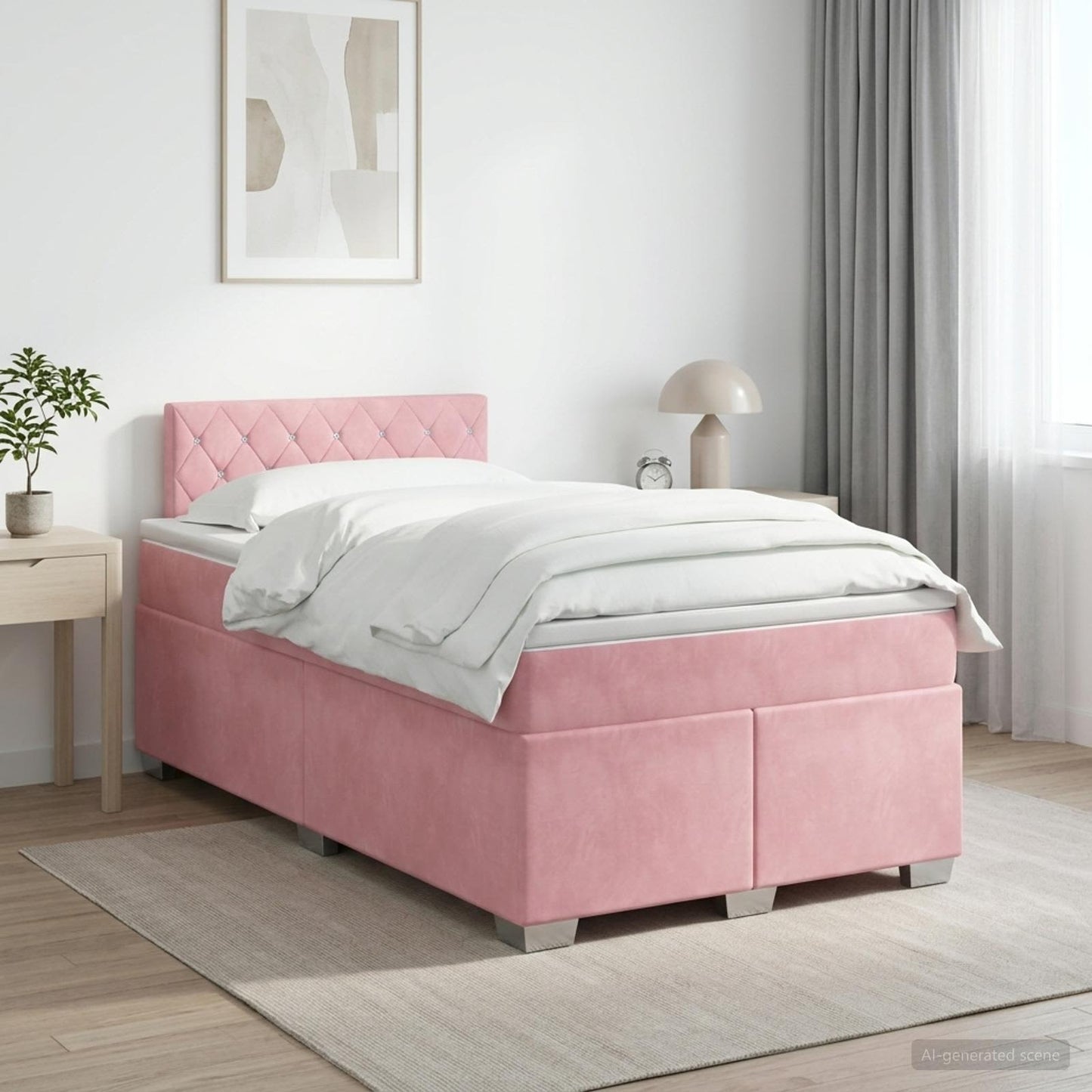 Boxspringbed met matras Roze 120 x 200 cm Fluweel