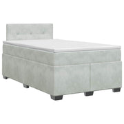 Boxspringbed met matras 120 x 190 cm lichtgrijs fluweel