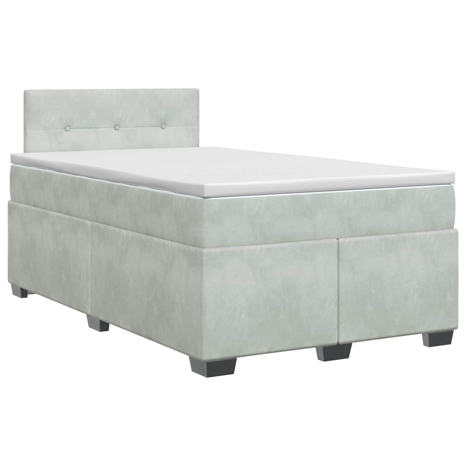 Boxspringbed met matras Lichtgrijs 120 x 190 cm Fluweel