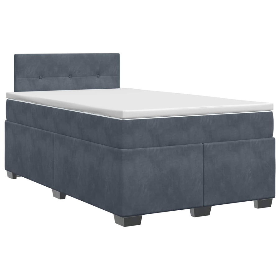 Boxspringbed met matras Donkergrijs 120 x 190 cm Fluweel
