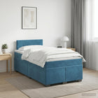 Boxspringbed 120x200 cm donkerblauw fluweel