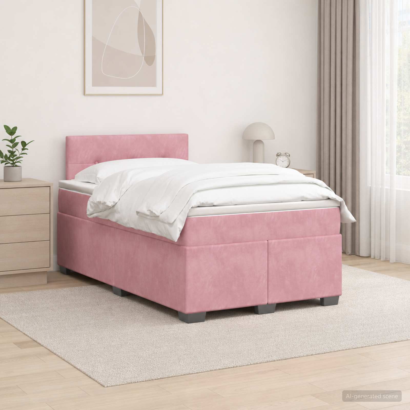 Boxspringbed met matras Roze 120 x 200 cm Fluweel