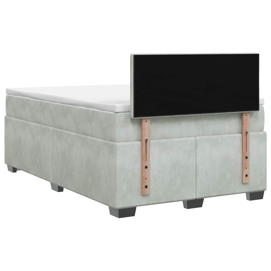 Boxspringbed met matras Lichtgrijs 120 x 190 cm Fluweel