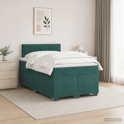 Boxspringbed met matras Donkergroen 120 x 200 cm Fluweel