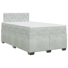 Boxspringbed met matras Lichtgrijs 120 x 200 cm Fluweel