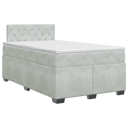 Boxspringbed met matras Lichtgrijs 120 x 200 cm Fluweel