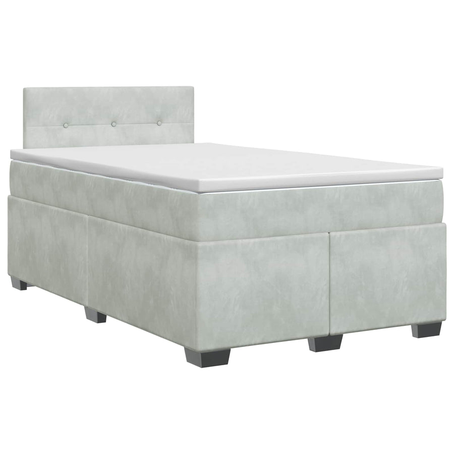 Boxspringbed met matras Lichtgrijs 120 x 200 cm Fluweel