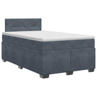 Boxspringbed 120x200 cm donkergrijs fluweel