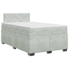 Boxspringbed 120x200 cm lichtgrijs fluweel