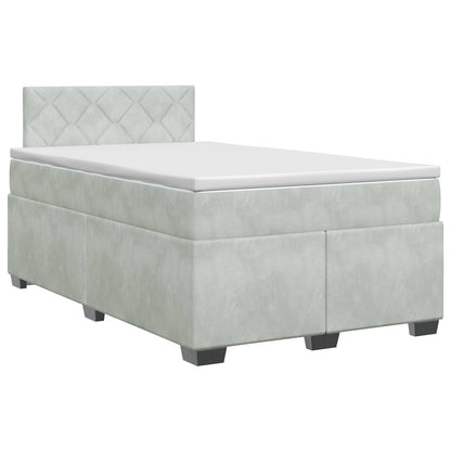 Boxspringbed met matras Lichtgrijs 120 x 200 cm Fluweel