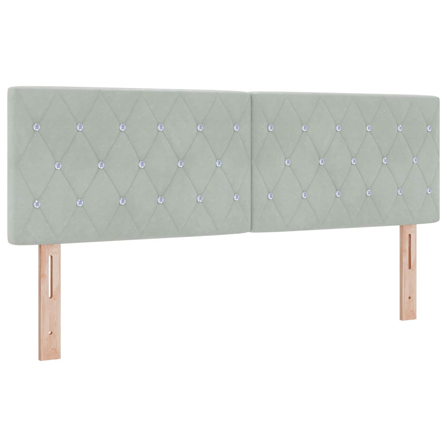 Boxspringbed met matras Lichtgrijs 140 x 190 cm Fluweel