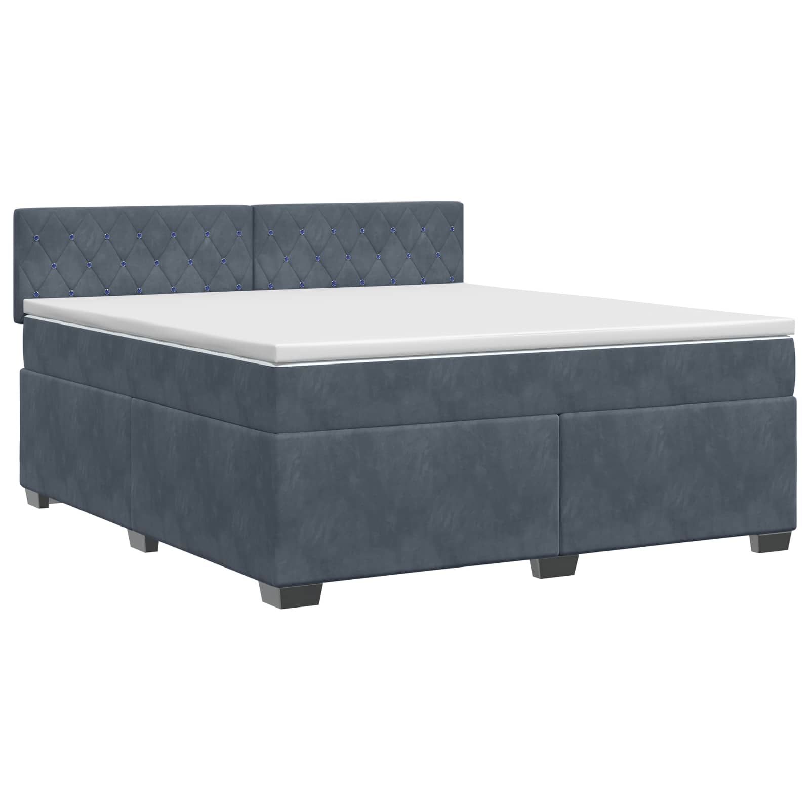 Boxspringbed met matras Donkergrijs 140 x 190 cm Fluweel