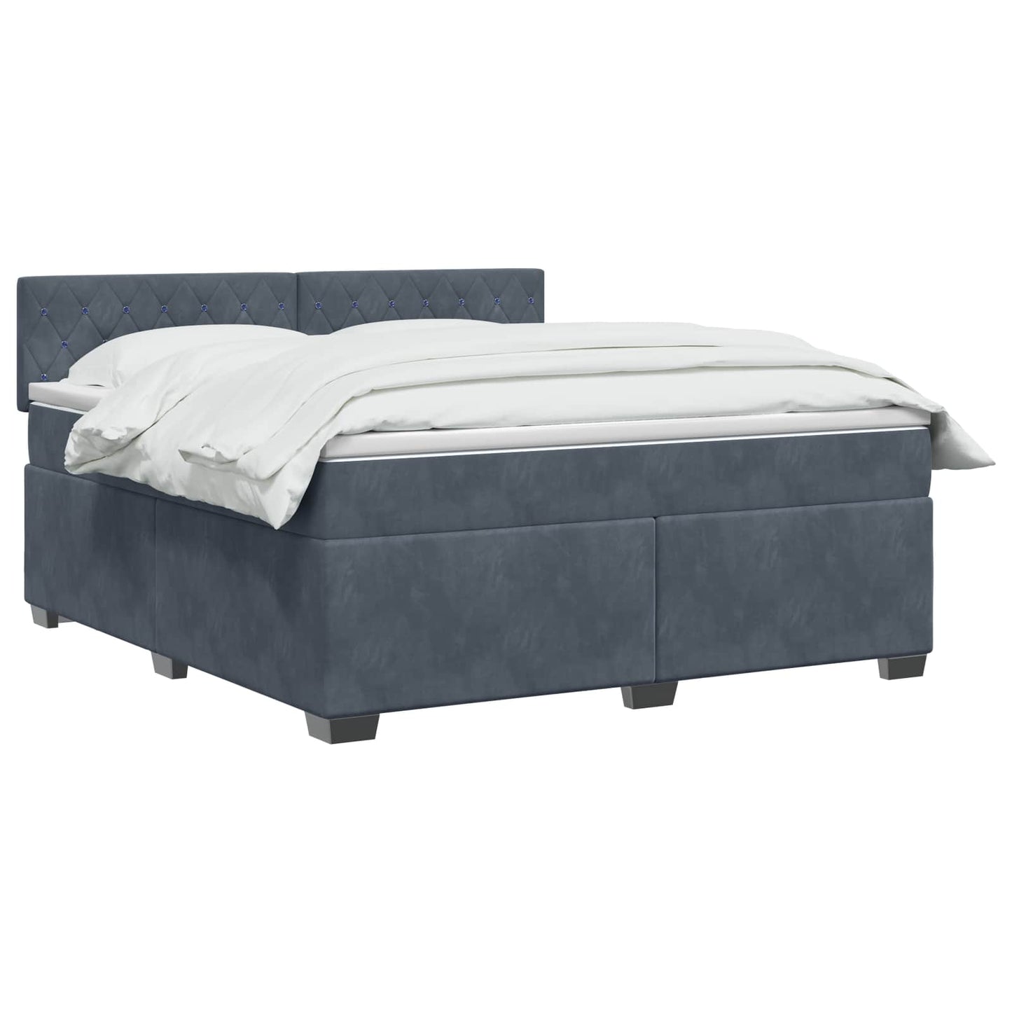 Boxspringbed met matras Donkergrijs 140 x 190 cm Fluweel
