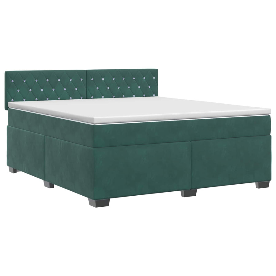 Boxspringbed met matras Donkergroen 140 x 190 cm Fluweel