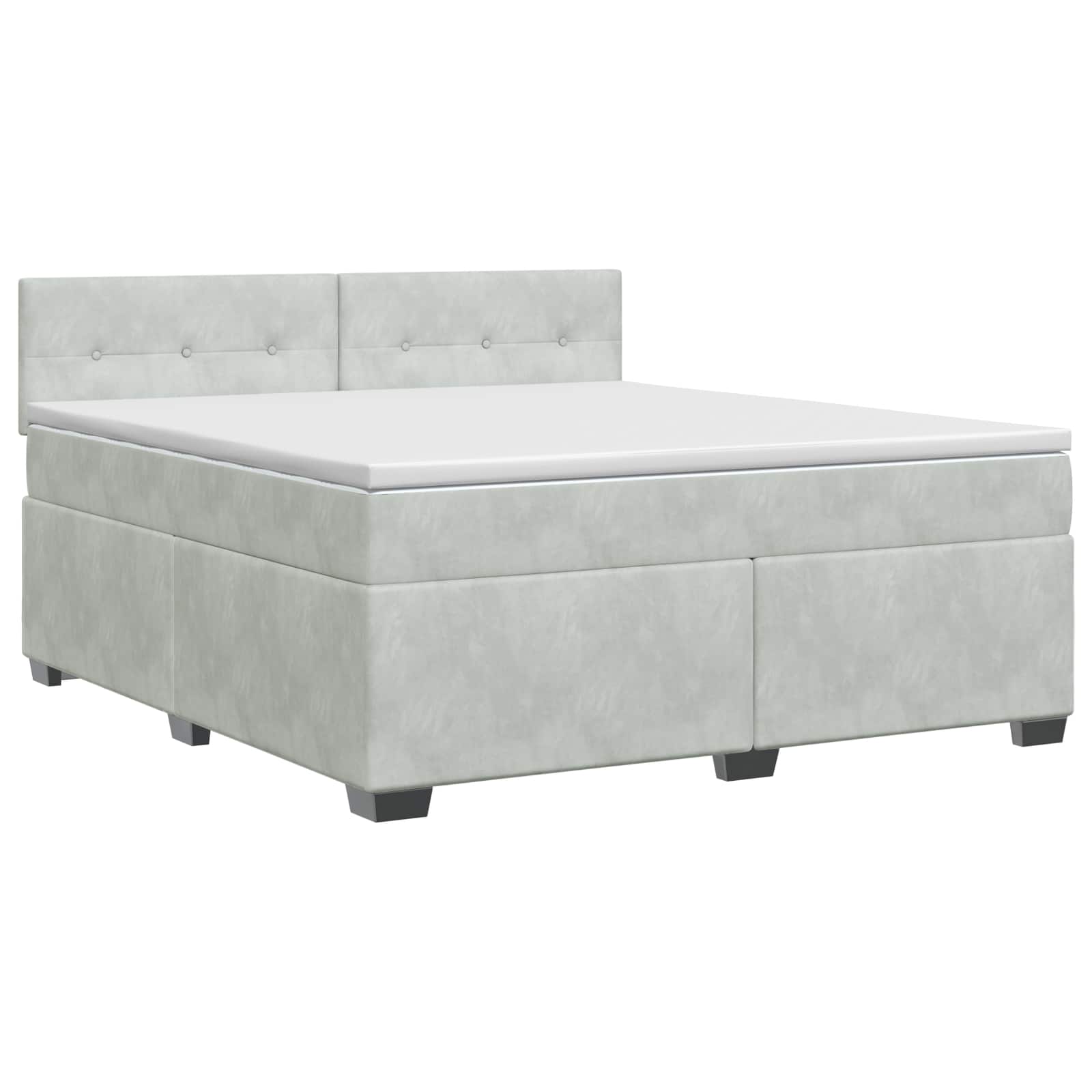 Boxspringbed met matras Lichtgrijs 140 x 190 cm Fluweel