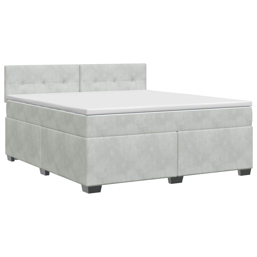 Boxspringbed met matras Lichtgrijs 140 x 190 cm Fluweel