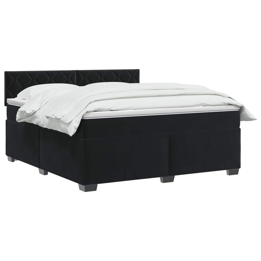 Boxspringbed met matras Zwart 140 x 190 cm Fluweel