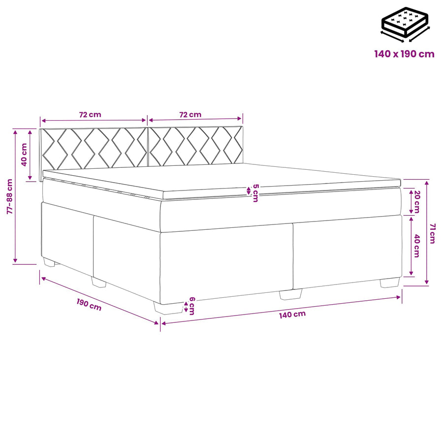 Boxspringbed met matras Donkergroen 140 x 190 cm Fluweel