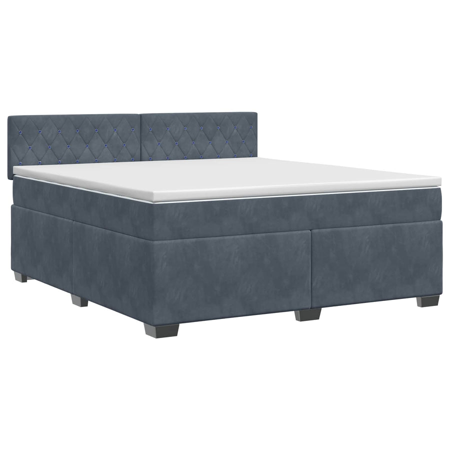 Boxspringbed met matras Donkergrijs 140 x 200 cm Fluweel