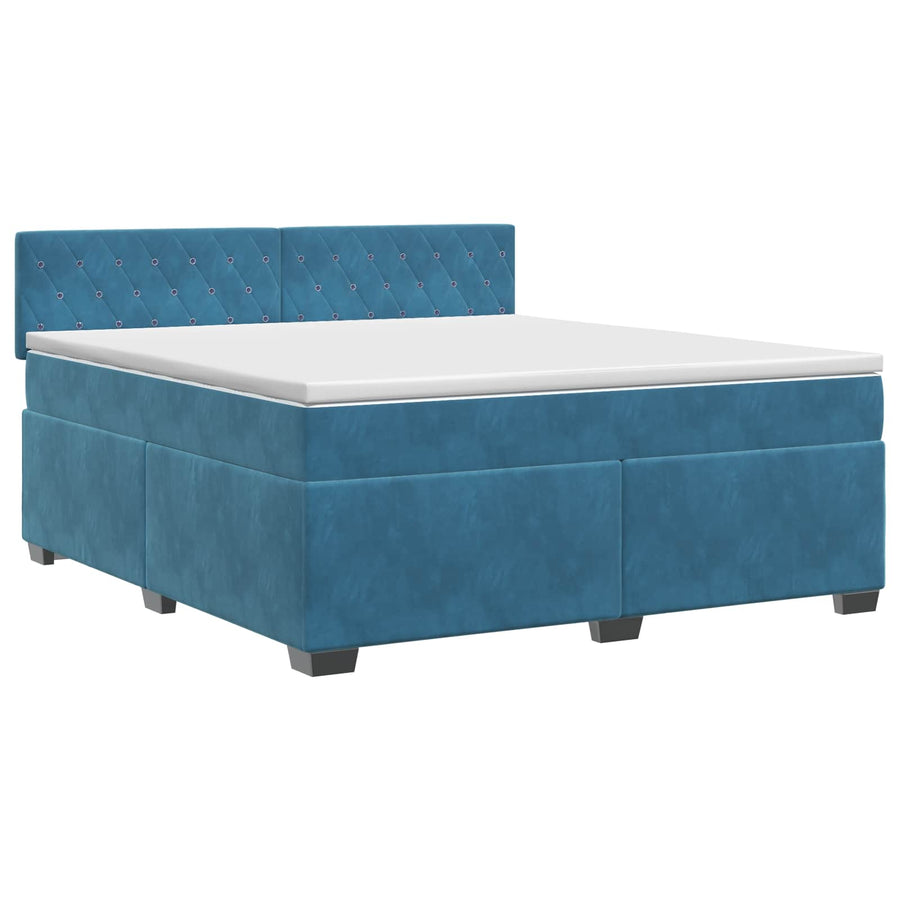 Boxspringbed met matras Donkerblauw 140 x 200 cm Fluweel
