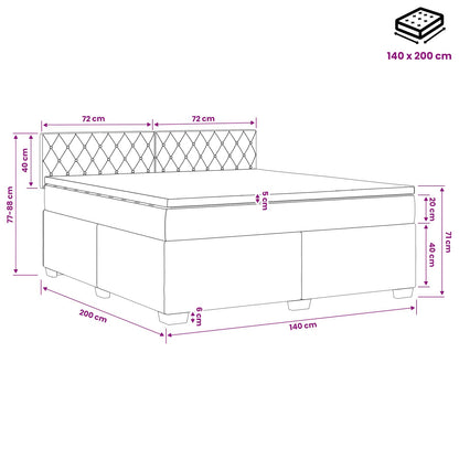 Boxspringbed met matras Roze 140 x 200 cm Fluweel
