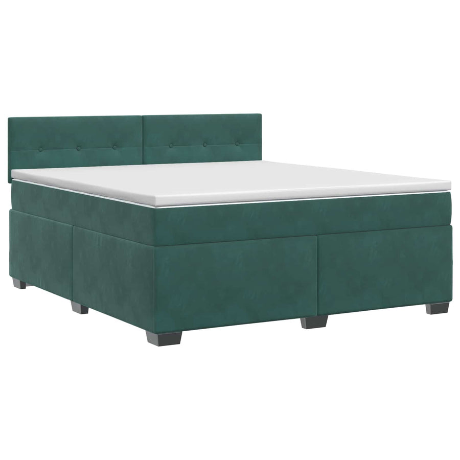 Boxspringbed met matras Donkergroen 140 x 200 cm Fluweel