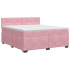 Boxspringbed 140x200 cm roze fluweel met matras