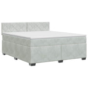 Boxspringbed met matras 140x200 cm lichtgrijs fluweel