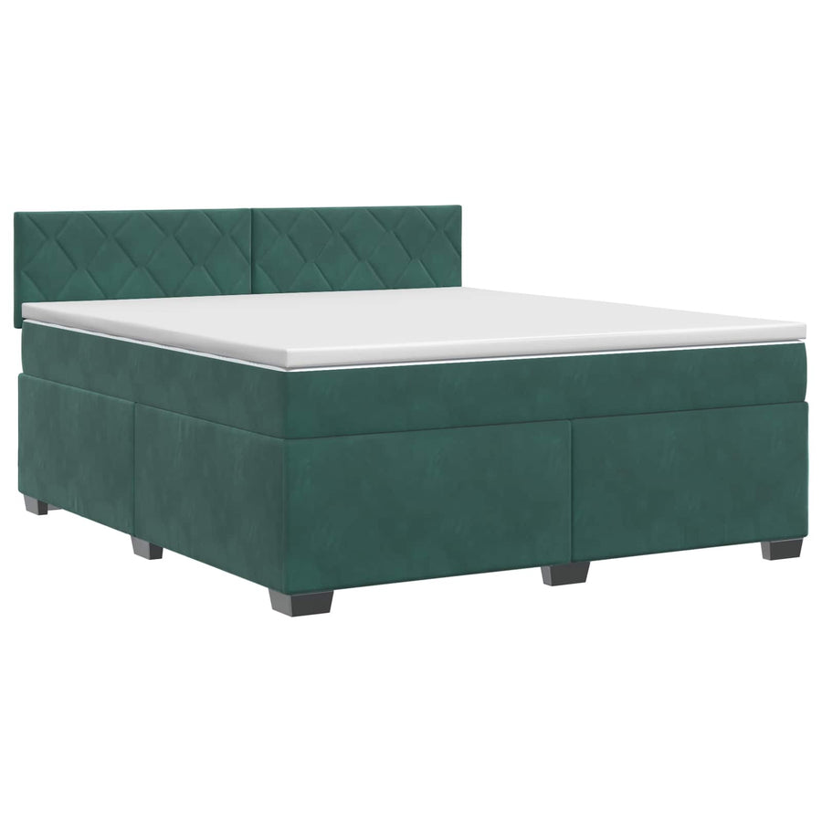 Boxspringbed met matras Donkergroen 140 x 200 cm Fluweel