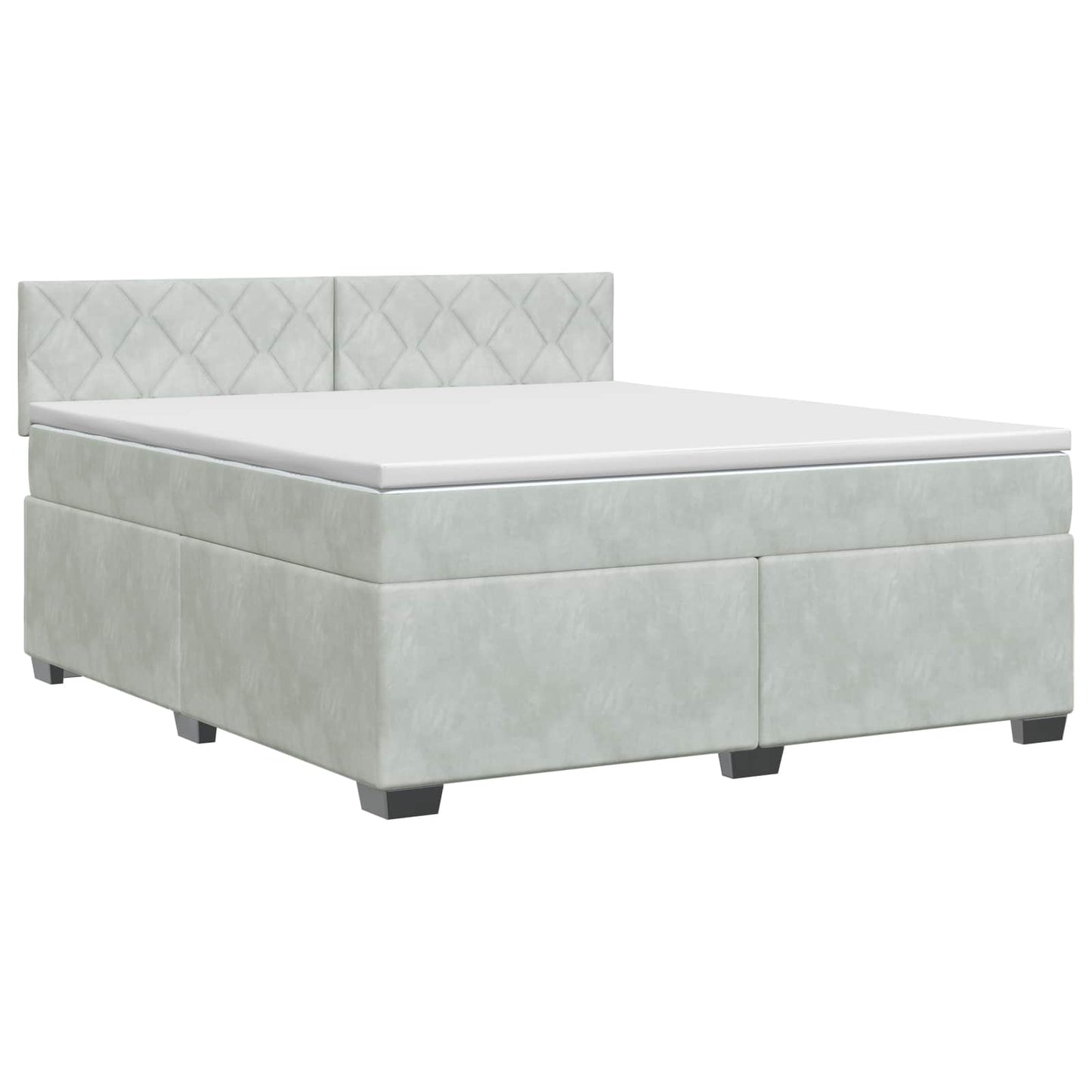 Boxspringbed met matras Lichtgrijs 160 x 200 cm Fluweel