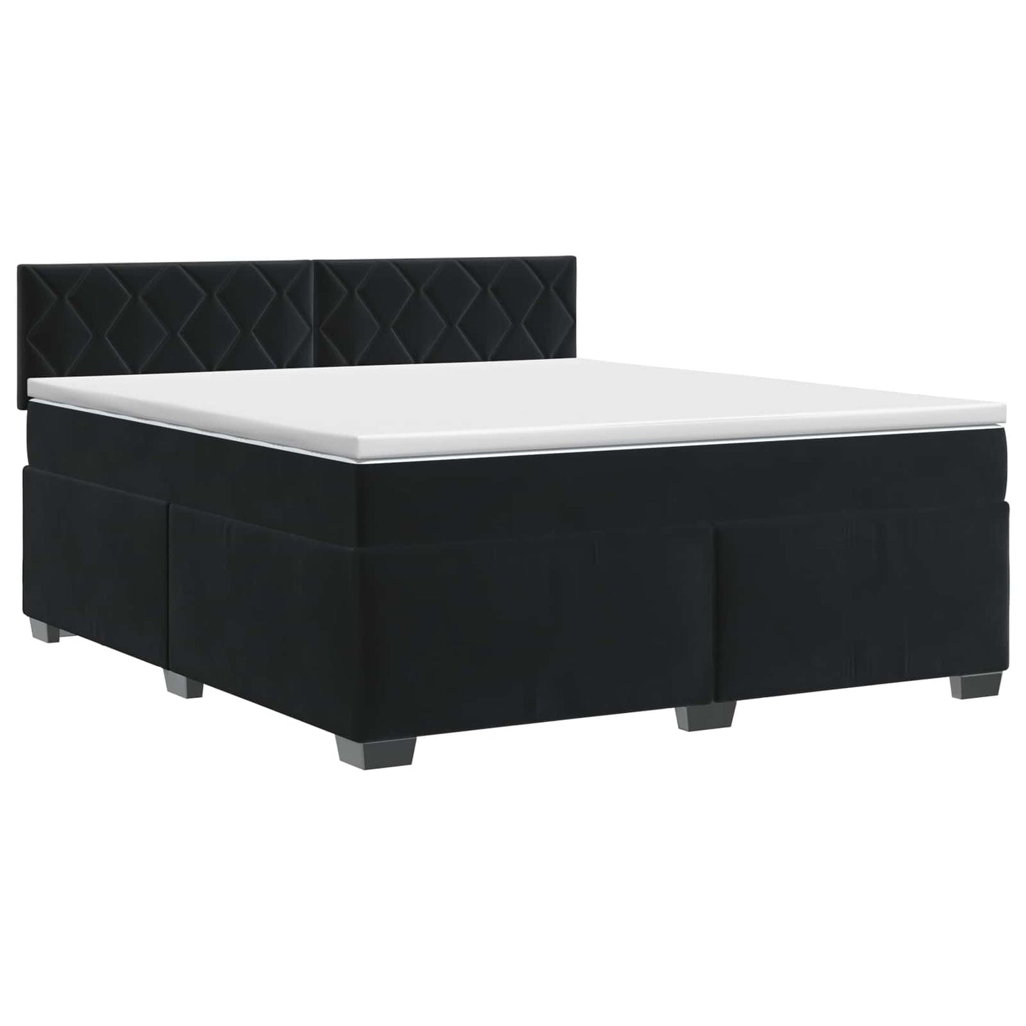 Boxspringbed met matras Zwart 160 x 200 cm Fluweel