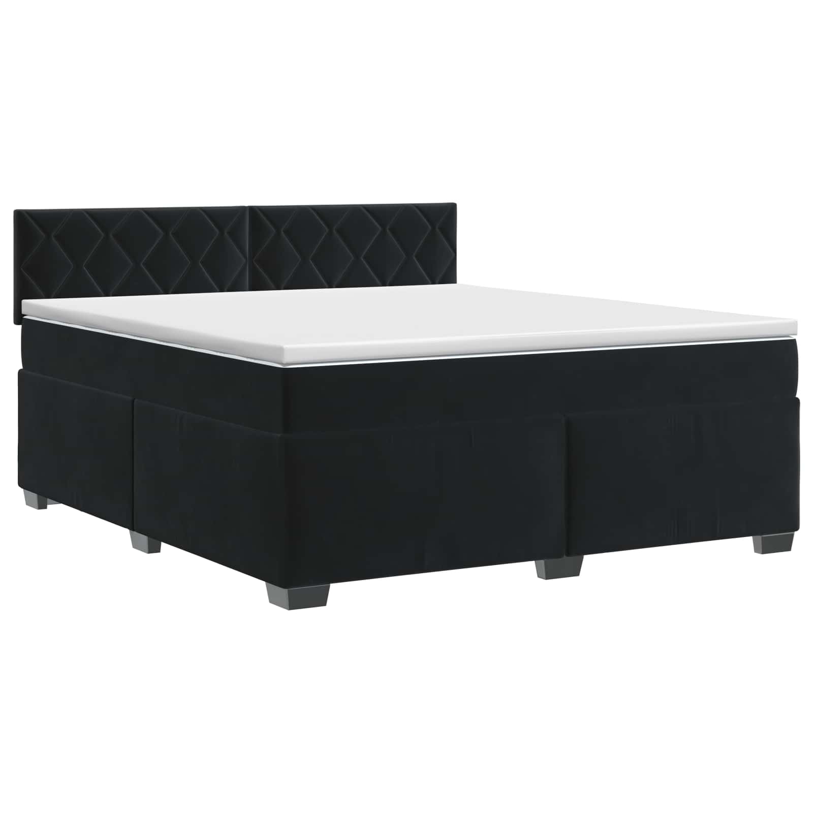 Boxspringbed met matras Zwart 160 x 200 cm Fluweel