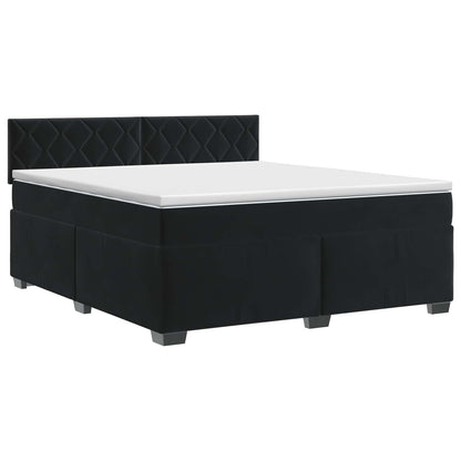 Boxspringbed met matras Zwart 160 x 200 cm Fluweel