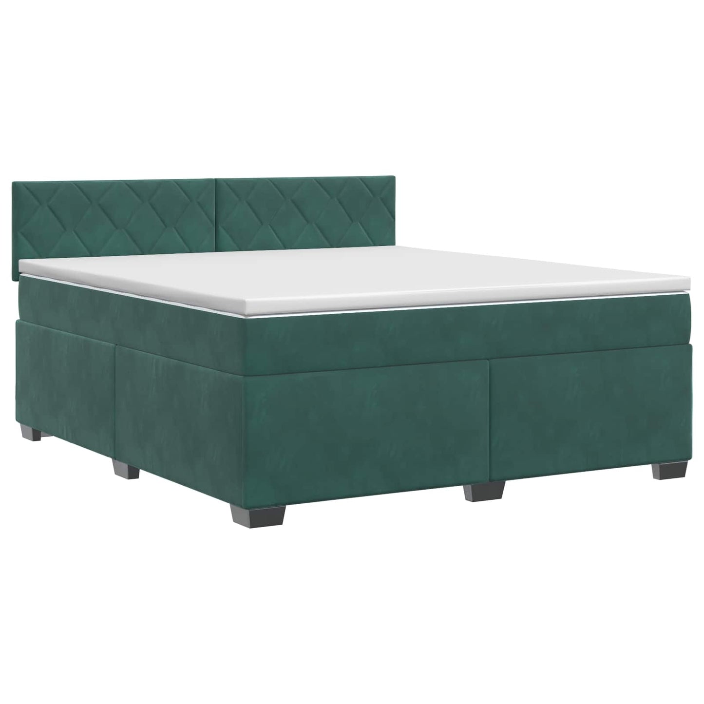 Boxspringbed met matras Donkergroen 160 x 200 cm Fluweel