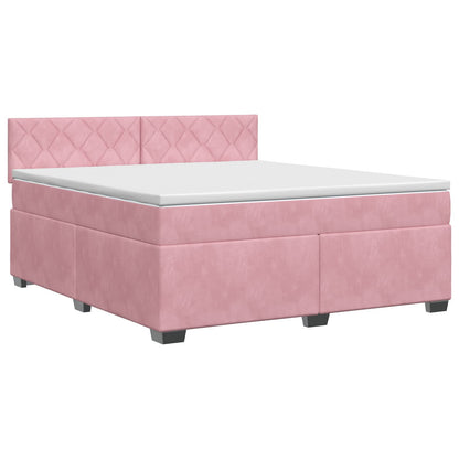 Boxspringbed met matras Roze 160 x 200 cm Fluweel