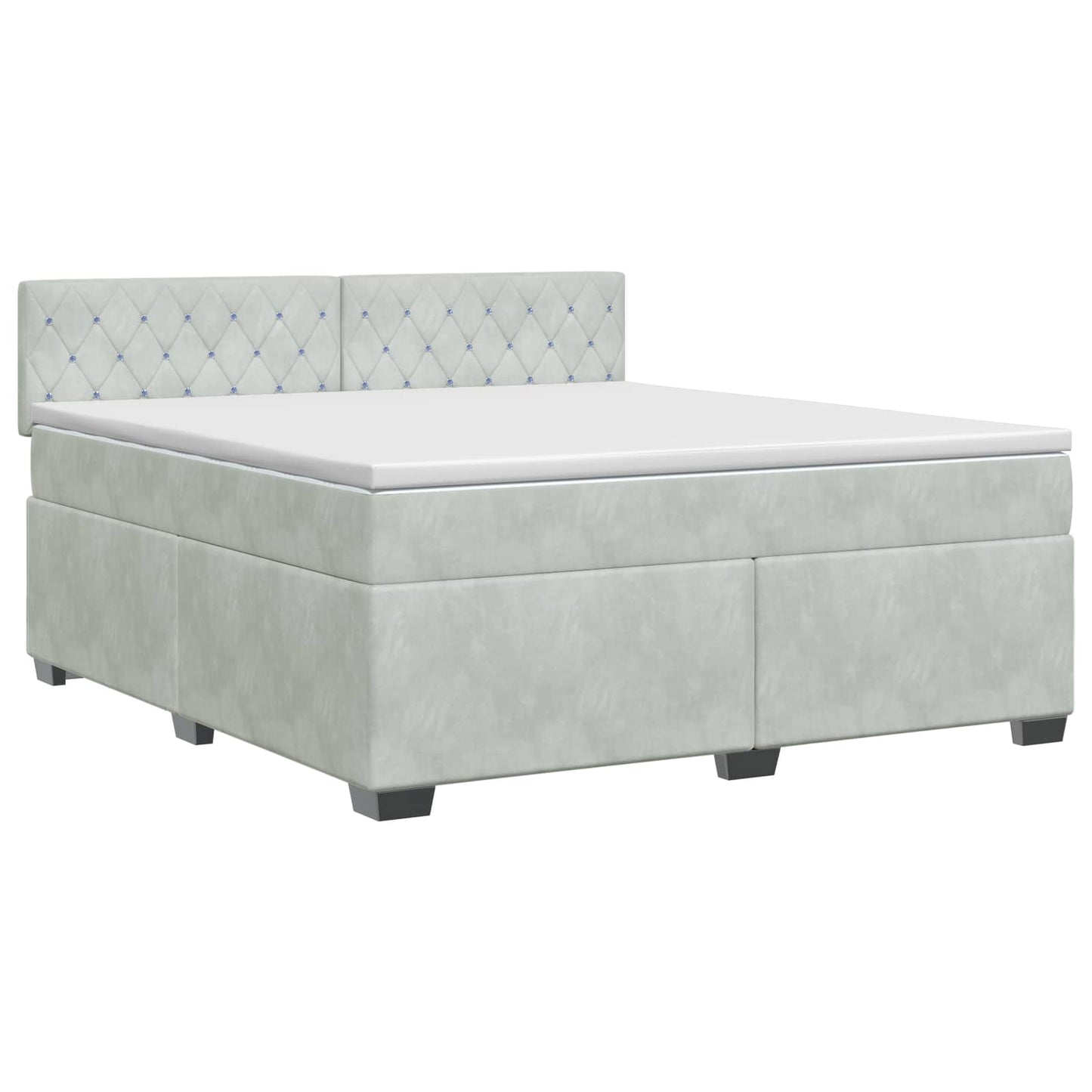 Boxspringbed met matras Lichtgrijs 180 x 200 cm Fluweel
