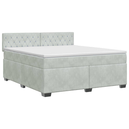 Boxspringbed met matras Lichtgrijs 180 x 200 cm Fluweel