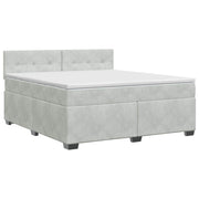 Boxspringbed lichtgrijs 180x200 cm fluweel