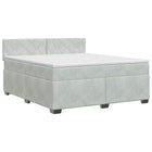 Boxspringbed 180x200 cm lichtgrijs fluweel